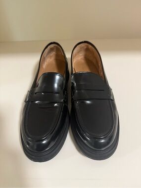 Flattered Black Gloss Penny Loafers for Men